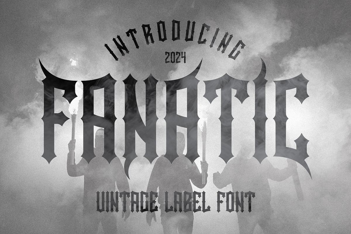 Fanatic - Retro Label Font, a Blackletter Font by JumboDesign (Photo 1 of 6)