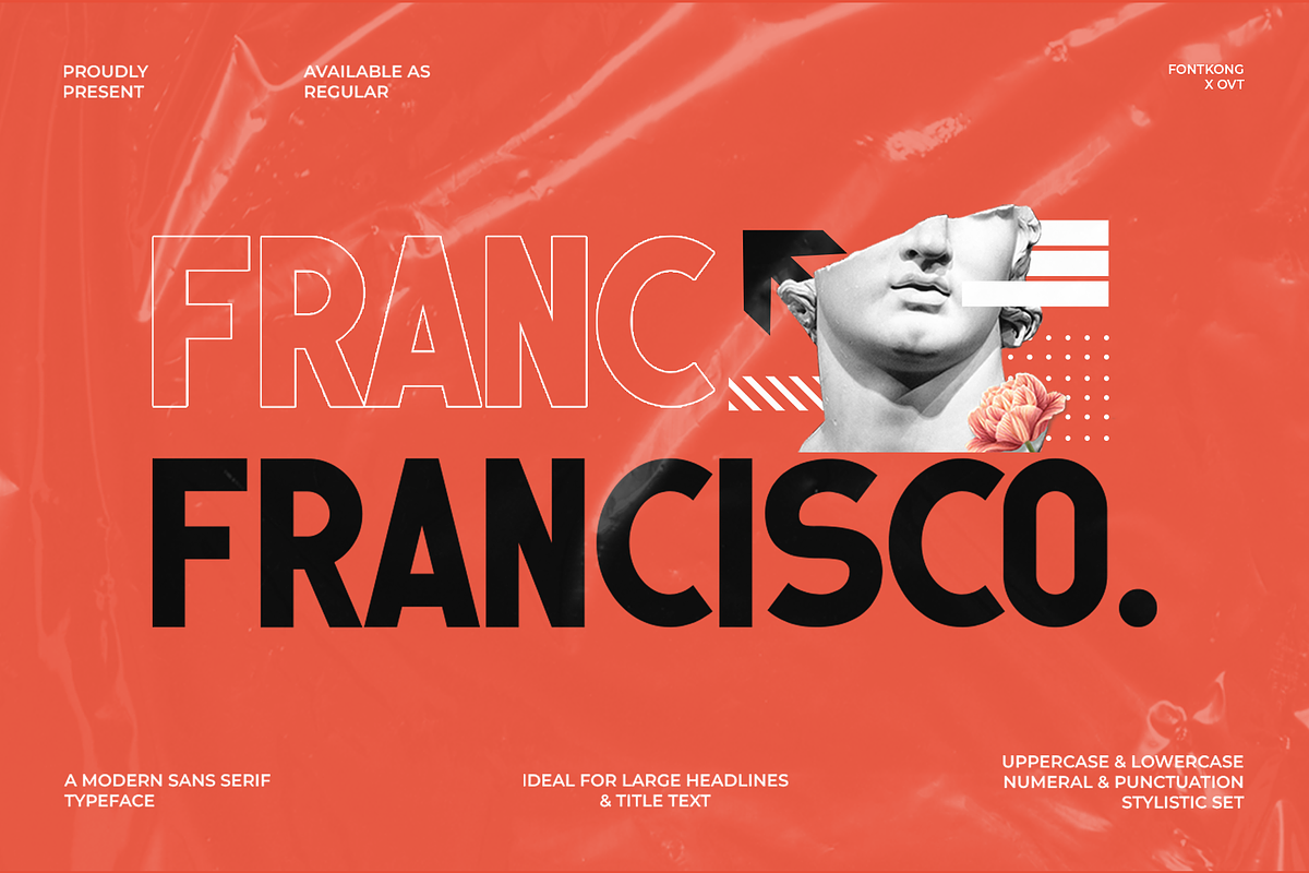 Francisco-Modern Sans Serif Typeface, a Sans Serif Font by overlaytemplates (Photo 1 of 5)