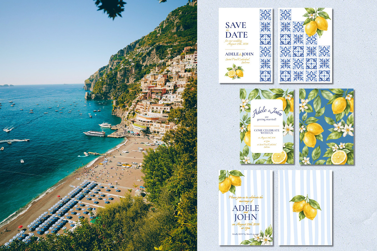 Amalfi Wedding Collection, an Invitation Template by ChristinaDesigns (Photo 5 of 7)