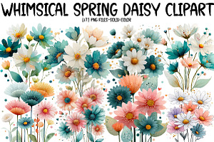 Whimsical spring daisy clipart, an Illustration by Designworld
