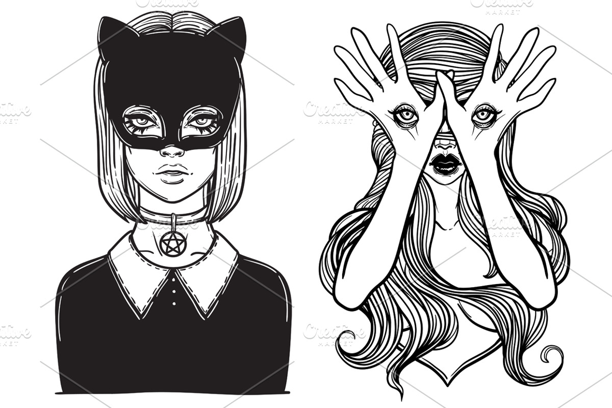 Only Girls! Tattoo girls, an Animal Illustration by Vavavka (Photo 7 of 13)