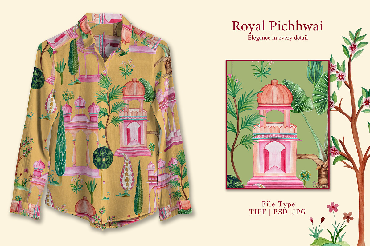 Royal Pichhwai Prints & Patterns, a Pattern Graphic by GND ART STUDIO (Photo 6 of 8)