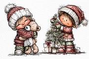 Cute little Christmas boy Clipart, an Illustration by Craft Nest (Thumbnail 4 of 5)
