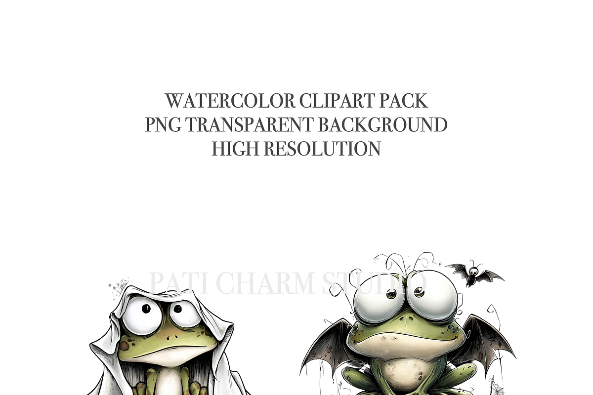 12 Halloween Frog Clipart, an Animal Illustration by Pati Charm Studio (Photo 4 of 8)