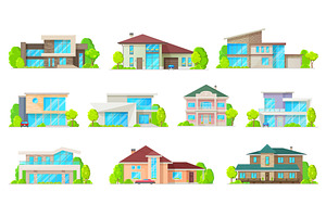 Residential Houses Building Icons