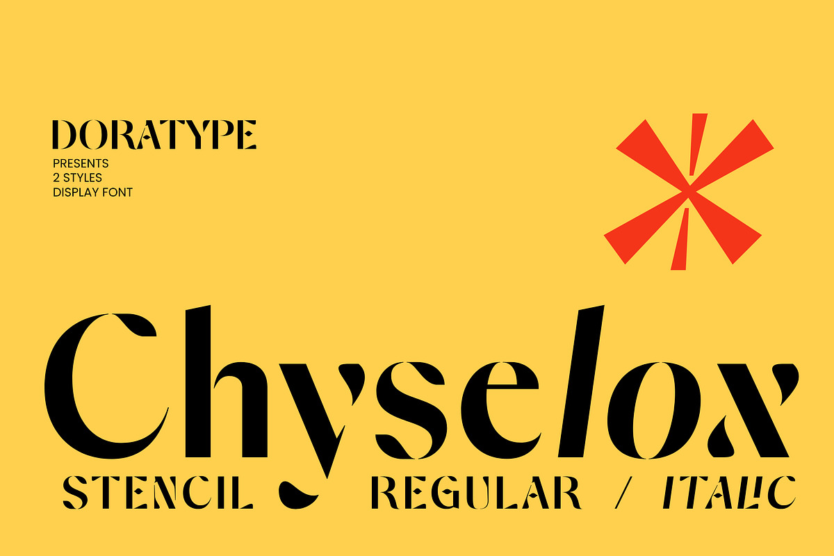 Chyselox - Stencil Font, a Sans Serif Font by Dora Typefoundry (Photo 1 of 10)