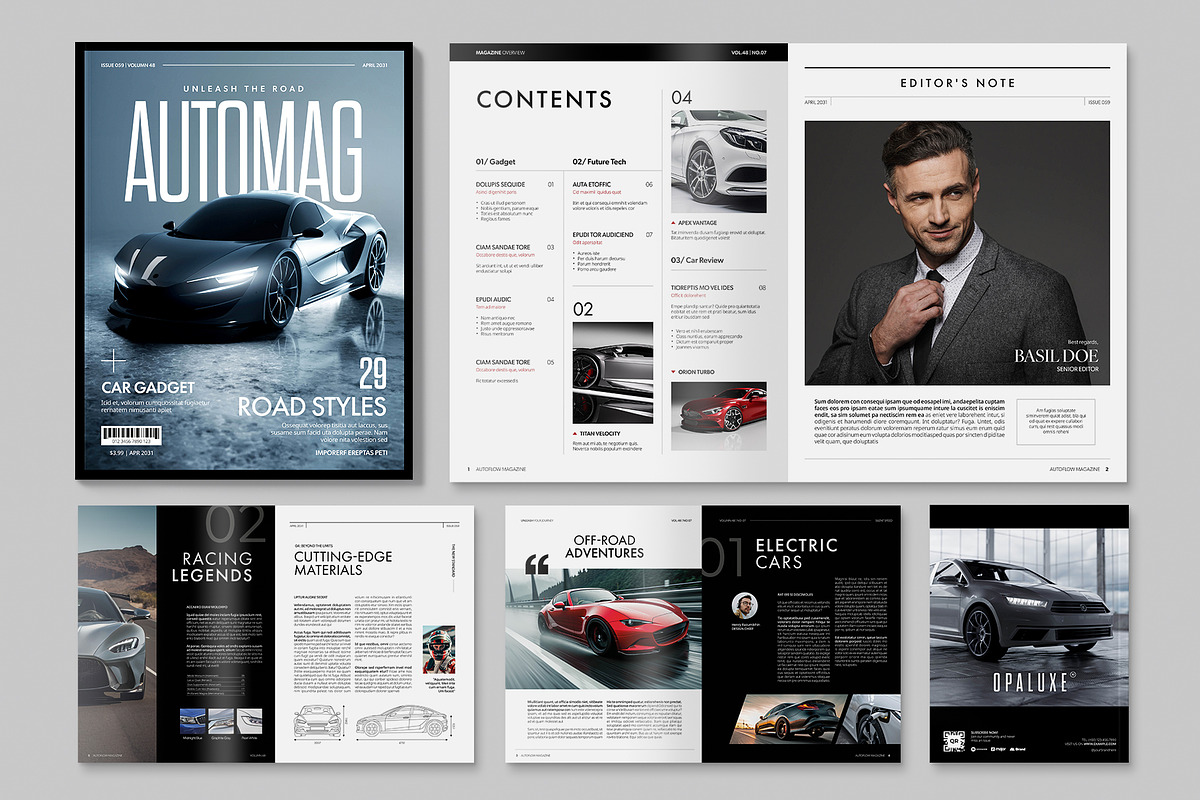 Automotive Magazine Template, a Magazine Template by BrandPacks