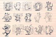 50 Cat dance Stencil svg eps dxf png, an Animal Illustration by TaKong Magics (Thumbnail 3 of 4)