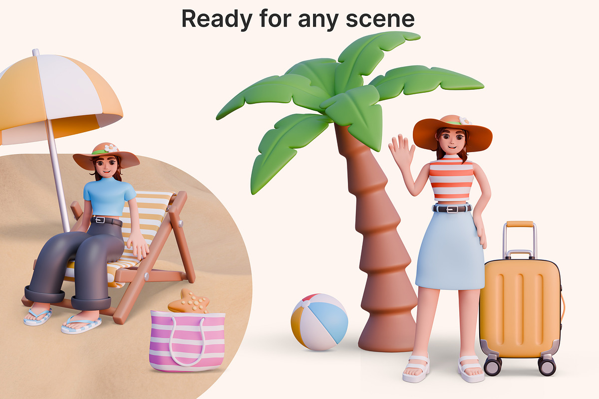Summer 3D Kit – Objects & Character, an Object 3D Model by KetrinDesigner (Photo 7 of 13)