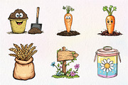 Watercolor Cute Little Farm Clipart, an Illustration by CreationArt (Thumbnail 7 of 9)