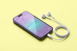 Phone Mockup on Editable Background., an iPhone Mockup by smishura