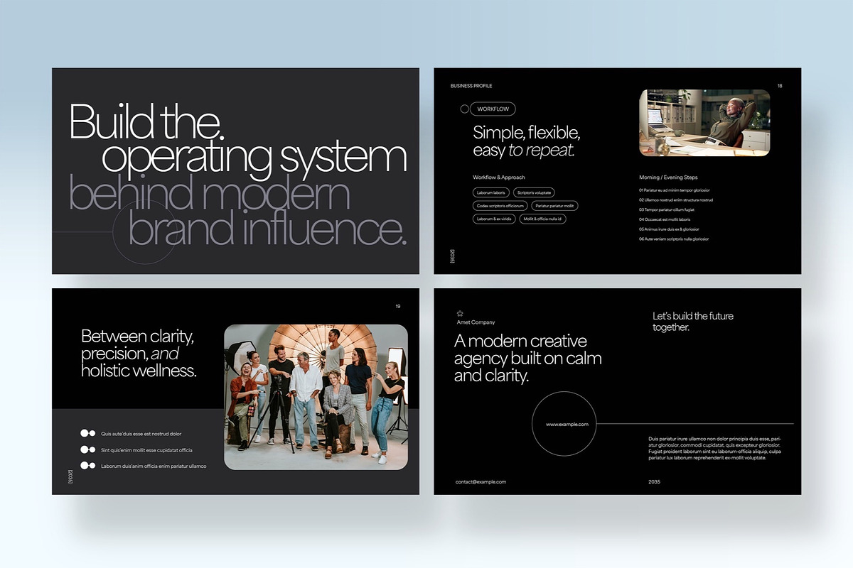 Dark Minimal Presentation Template, a Presentation Template by BrandPacks (Photo 6 of 7)