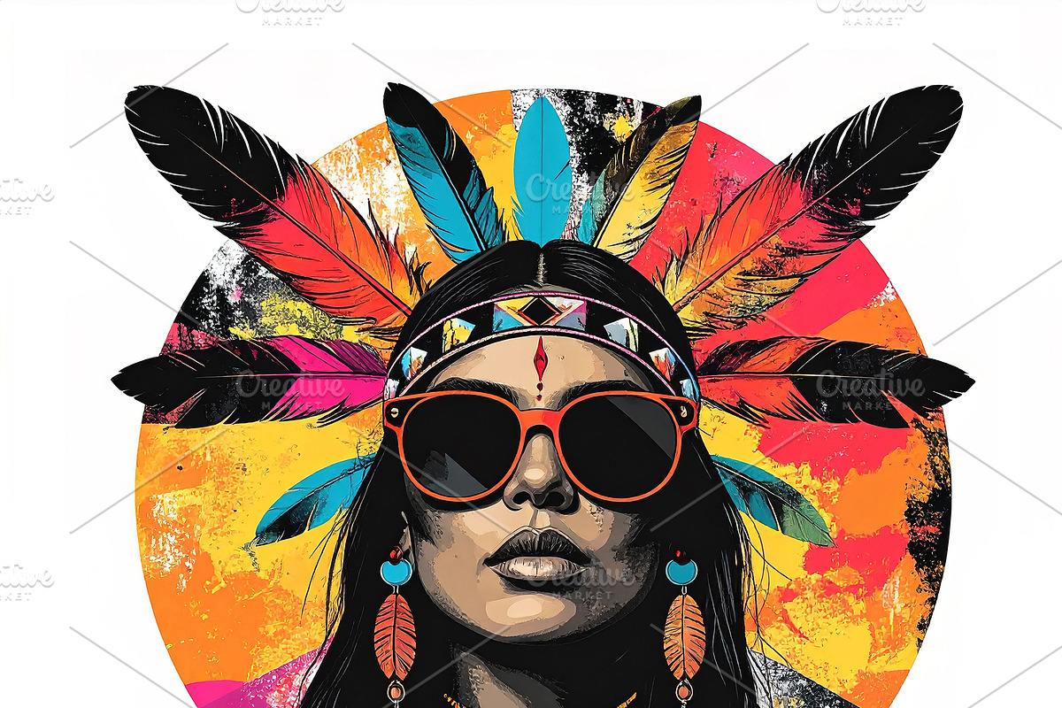 Artwork of a Native American woman., a Person Illustration by yod67 (Photo 1 of 9)