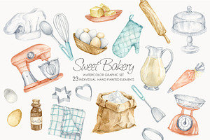 Watercolor Baking Clipart