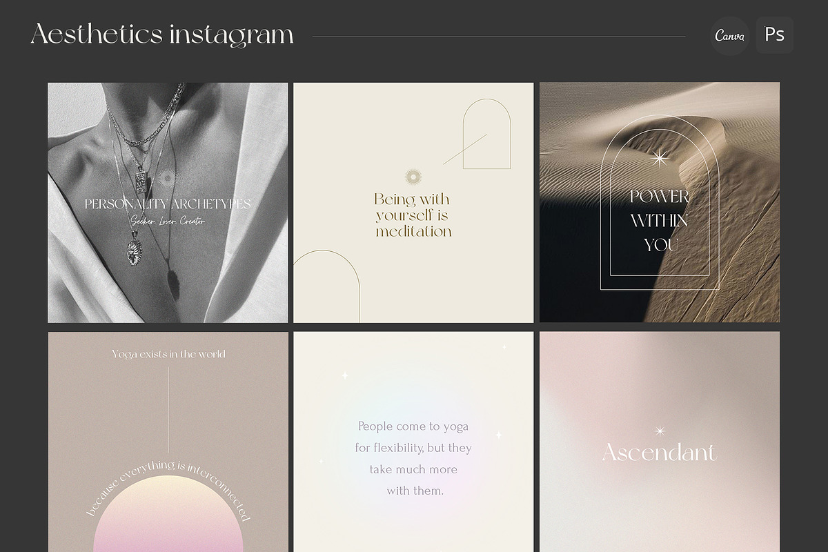 CANVA & PS / Aesthetics 60 instagram, a Social Media Template by Simple có (Photo 3 of 10)