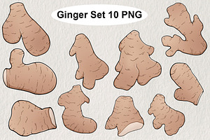 Ginger Set 10 PNG, a Food Illustration by LOKSKIH