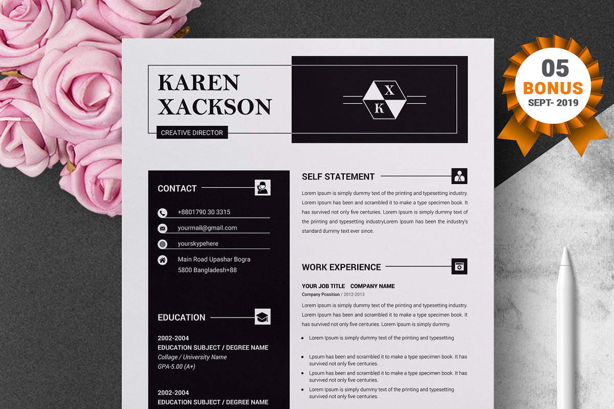 Resume/CV Bundle | 200+ for $29, a Resume Template by ResumeInventor (Photo 76 of 207)