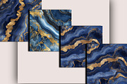 Navy Gold Agate Marble Digital Paper, a Pattern Graphic by SVGArt (Thumbnail 2 of 5)