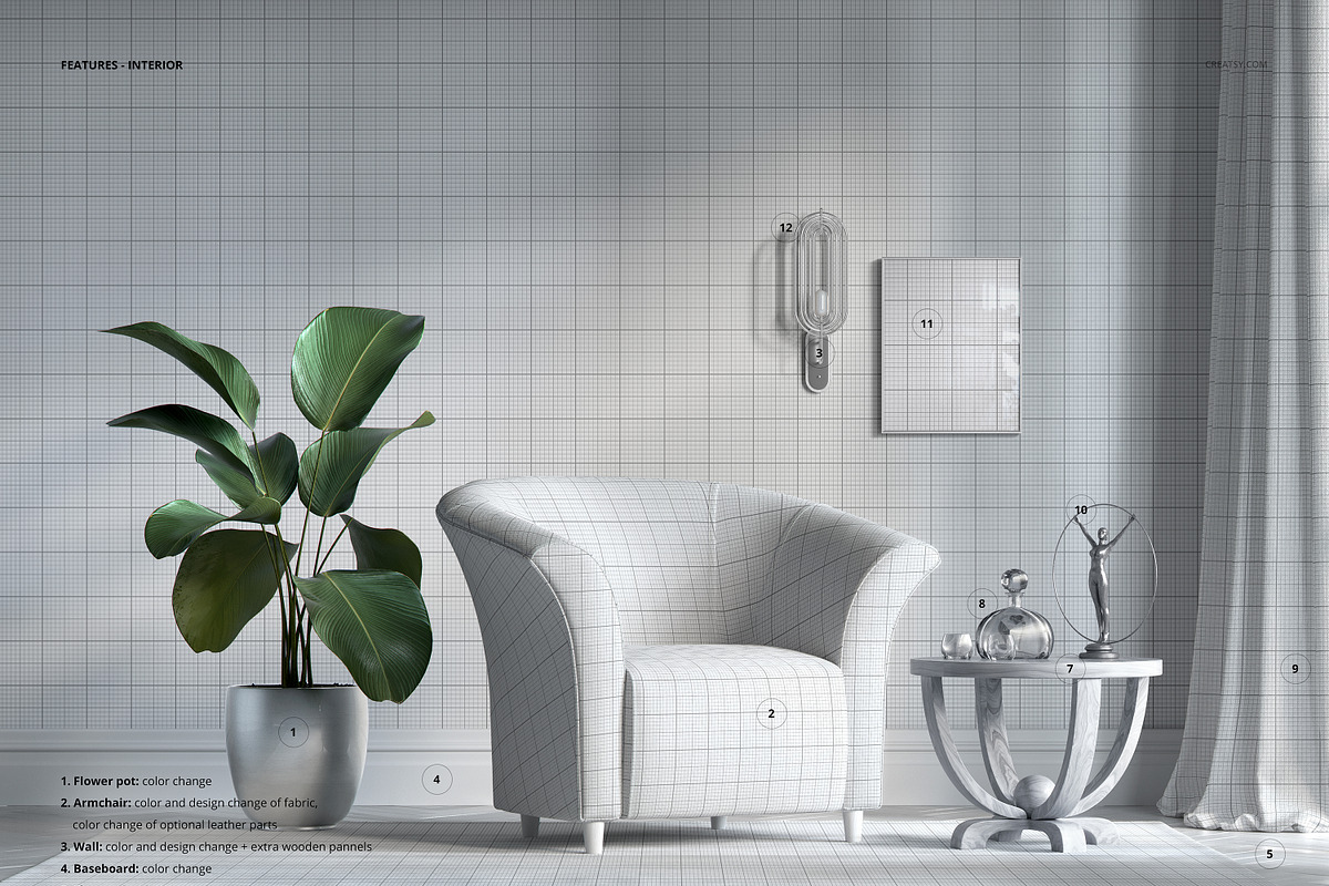 Tub Armchair Mockup Set, a Household Mockup by creatsy5 (Photo 3 of 11)