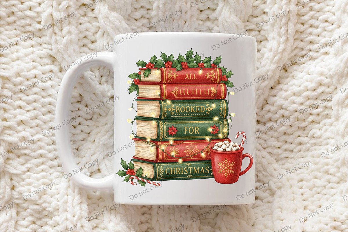 All Booked for Christmas PNG Clipart, an Illustration by Libby Wishes (Photo 3 of 8)