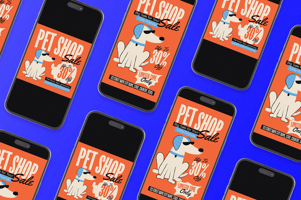 Quirky Pet Shop Sale Flyer Set, a Flyer Template by Aiyari Graphic (Photo 2 of 3)