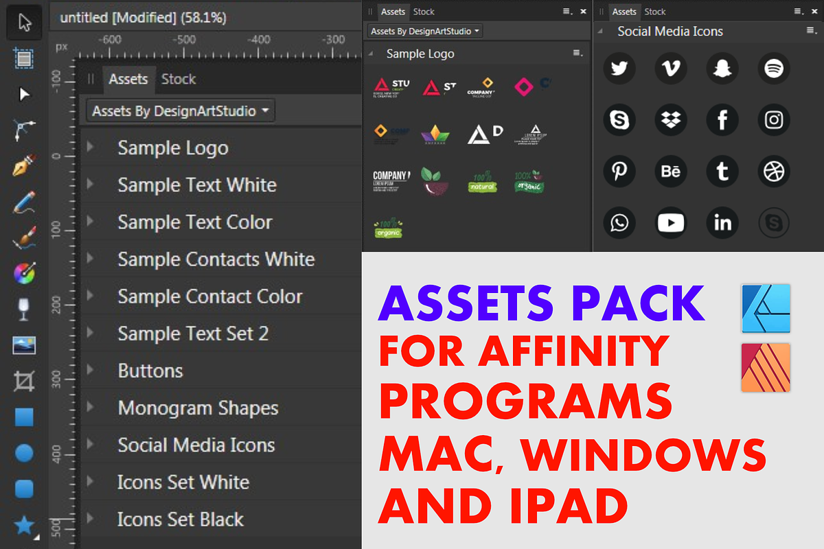Assets Pack for Affinity, a Graphic by Design Art Studio (Photo 2 of 2)