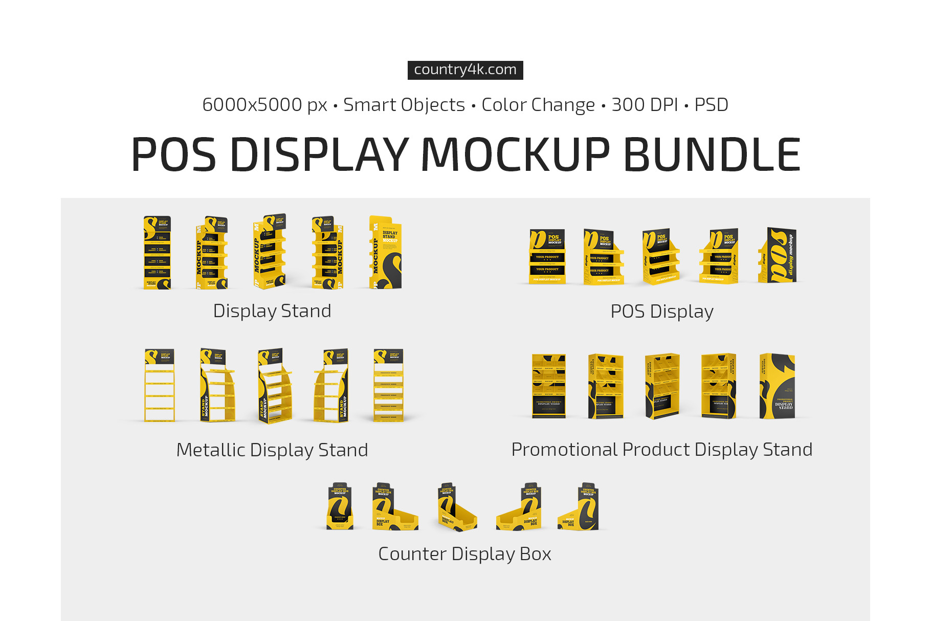Sale Pos Display Mockup Bundle by Country4K  Creative Market