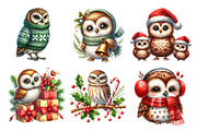 Christmas Owls Clip Art Bundle, an Illustration by SinaCreation (Thumbnail 3 of 7)