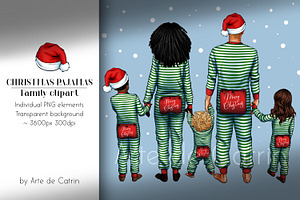 Christmas Pajamas, Family Clipart