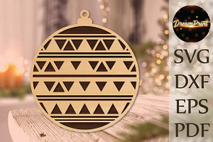Geometric Christmas Ornament SVG, an Object Graphic by DreamPrint404