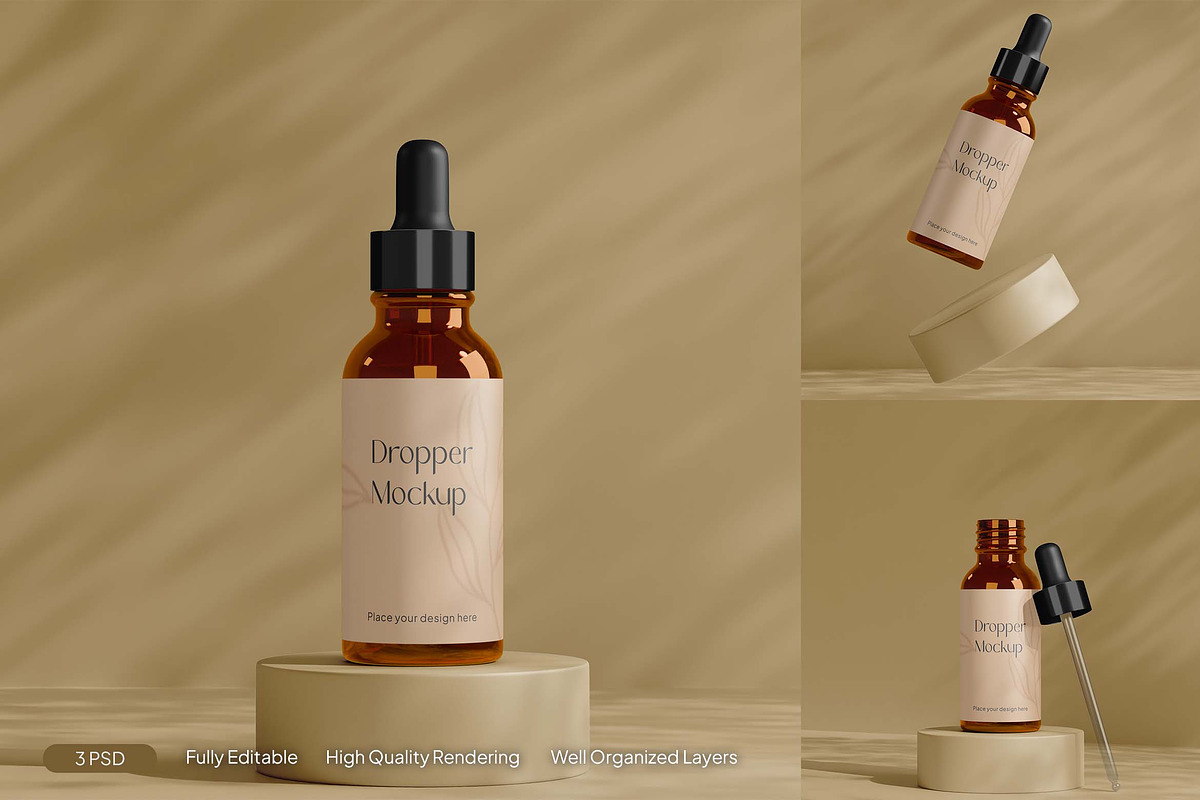 Amber Dropper Mockup, a Packaging Mockup by Eka Restu D. Putra (Photo 1 of 4)