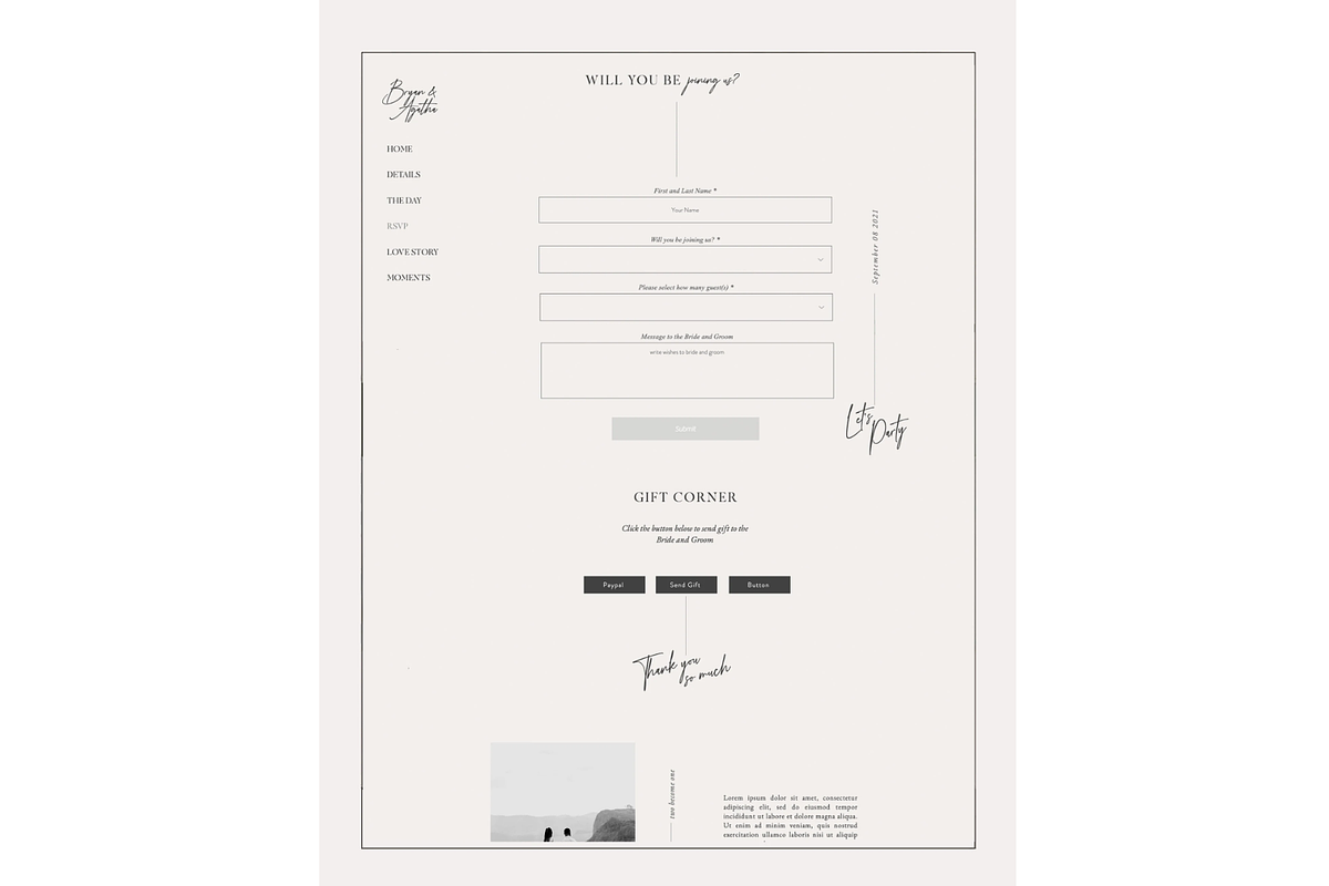 Wedding WIX Website Template Minimal, a Wix Template by Ivyandpalette (Photo 4 of 7)