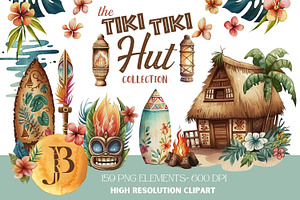 Tiki Tiki Hut Clipart Collection