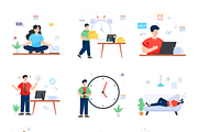 Stress Management Flat Illustrations, a Work Illustration by Brickclay (Thumbnail 5 of 5)