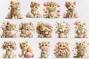 Watercolor Spring Cats Clipart, a Seasonal Illustration by Rose Art (Thumbnail 4 of 6)