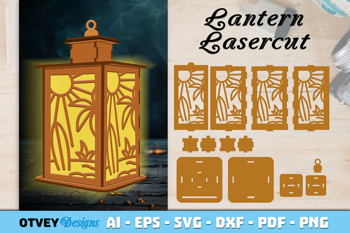 Beach Sunset Lantern Lasercut, an Object Graphic by OTVEY DESIGN (Photo 13 of 13)