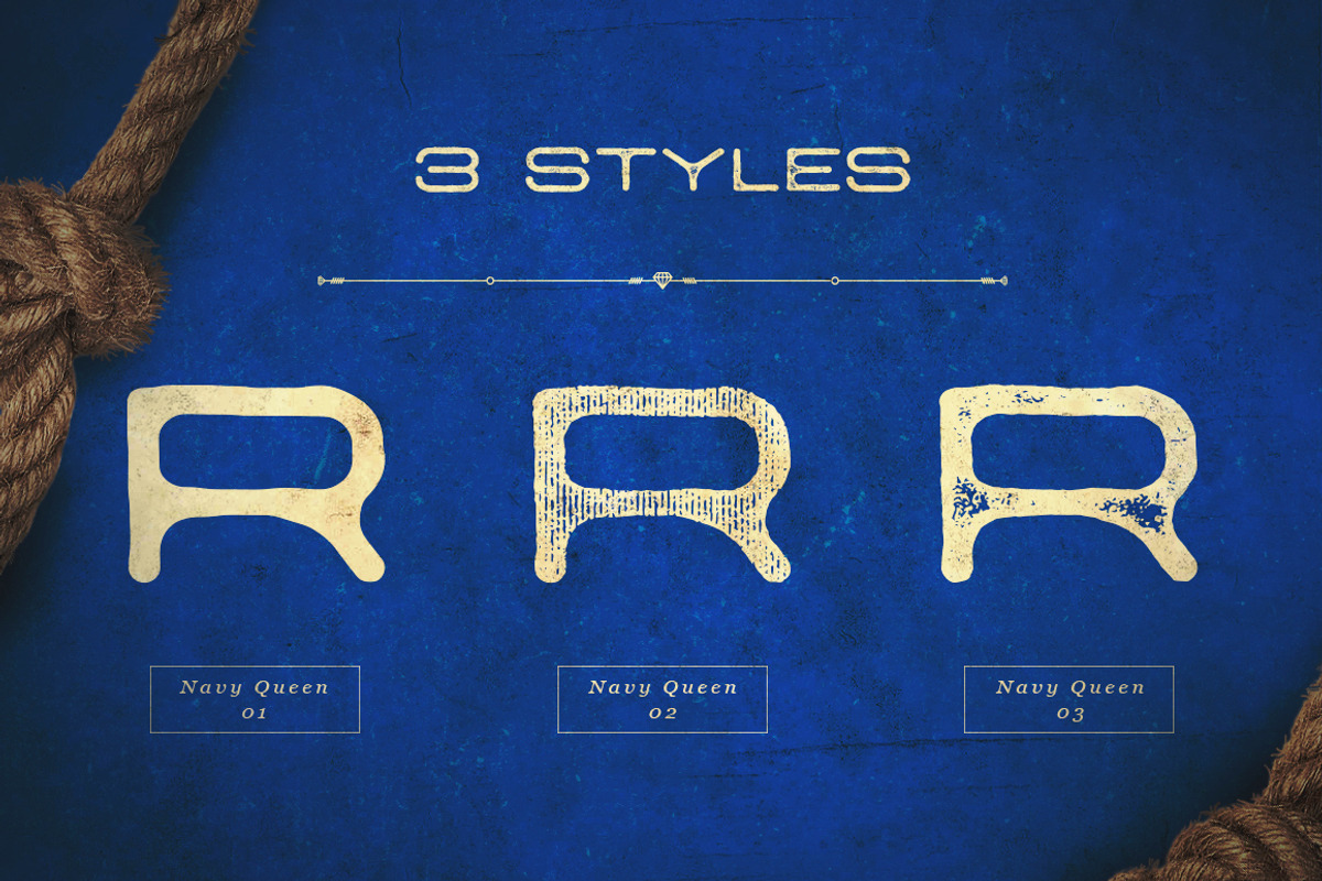 Navy Queen Display Font preview 2