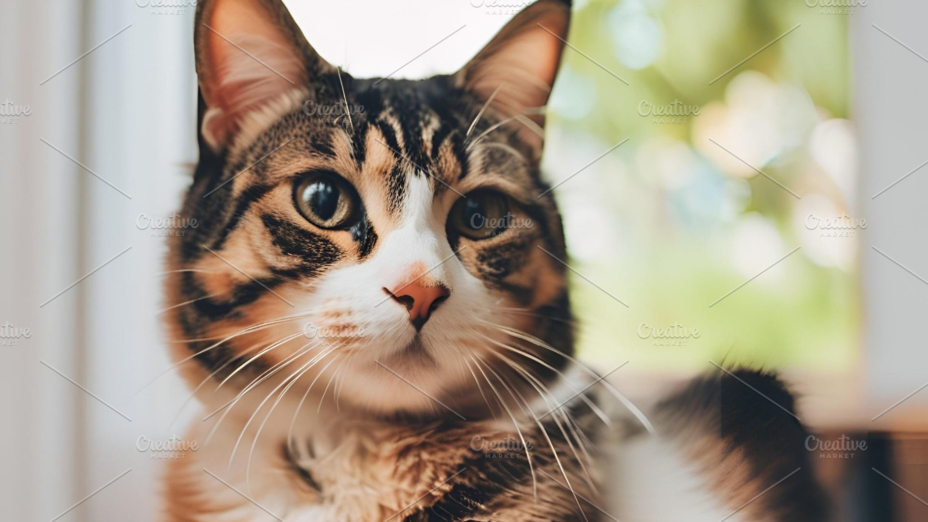 Black and brown cat inside home, an Animal Photo by ComfortQ