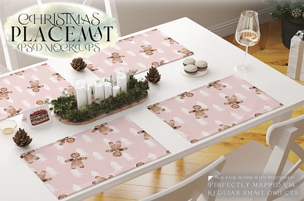 Christmas Placemat Mockups, a Household Mockup by mock-ups