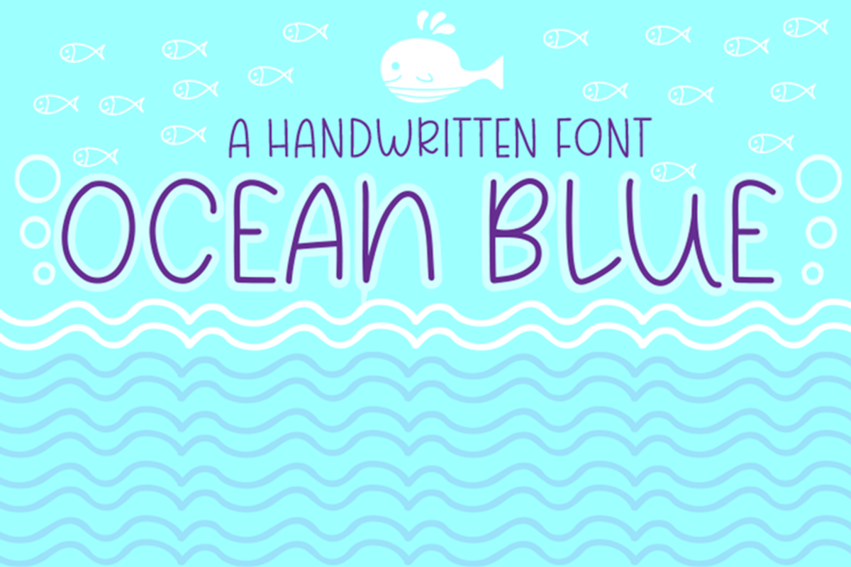 Ocean Blue, a Serif Font by Carrtoonz (Photo 1 of 5)
