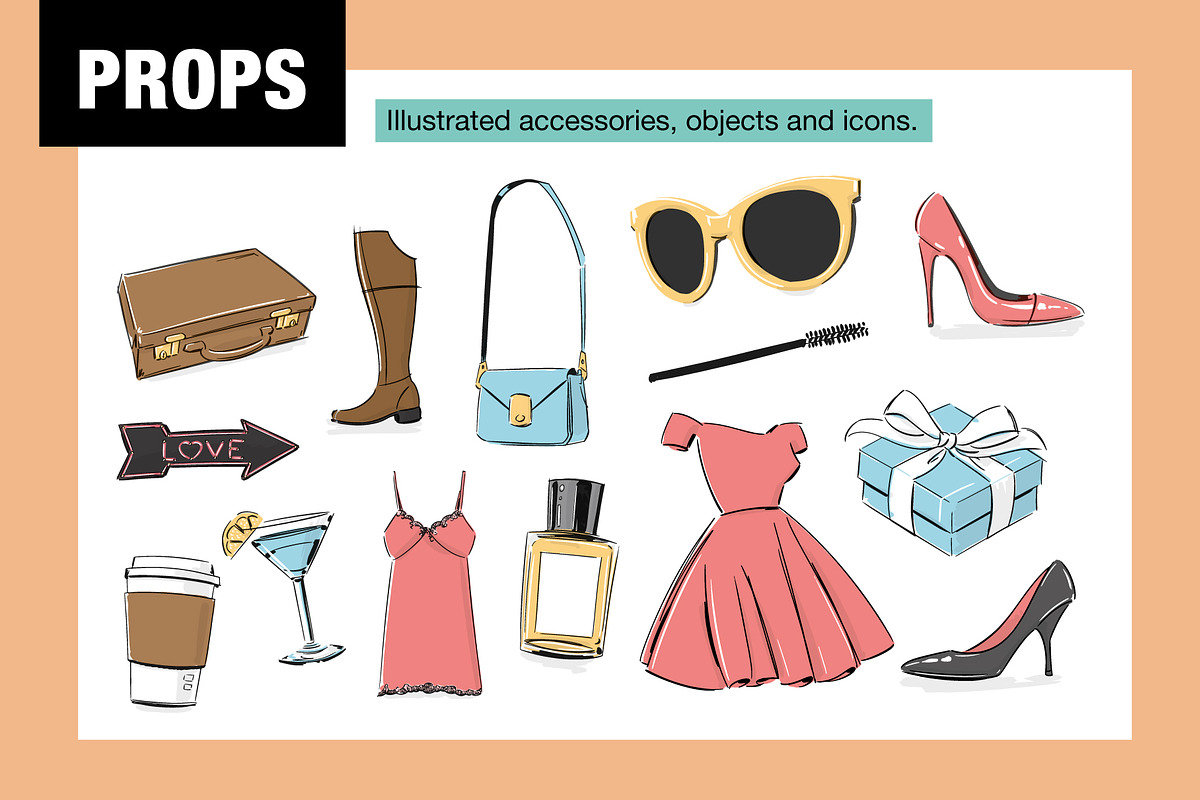 Fashion Illustration Collection, an Object Illustration by Wingsart Studio (Photo 6 of 9)