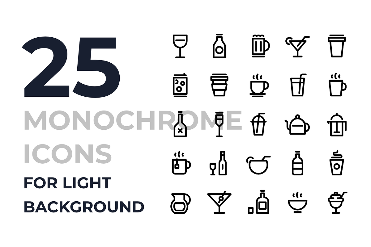 Drink Icons, an Outline Icon by Ruslan Babkin (Photo 6 of 11)