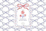 Patriotic Block Print Frames & PNG, a Seasonal Illustration by Essem Creatives (Thumbnail 1 of 6)