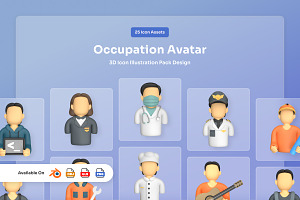 Occupation Avatar 3D Icon Pack, a Work Illustration by twinstd