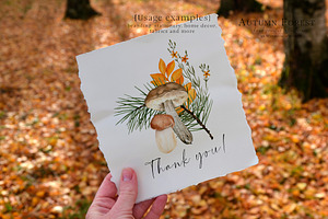 Fall Forest Mushrooms Clipart