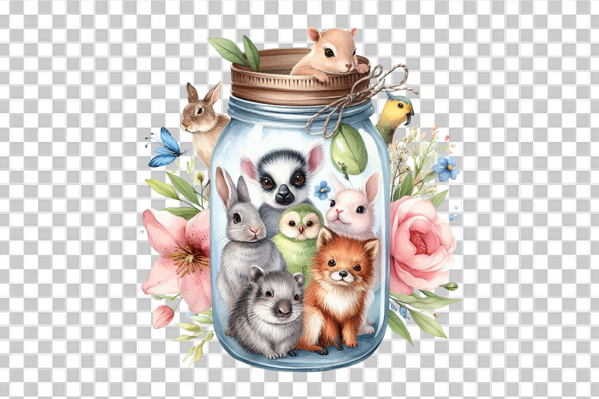 Animals Inside a Mason Jar PNG, a Graphic by CitraGraphics (Photo 6 of 6)