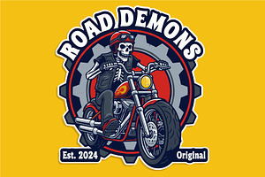 Road Demons Motorcycle Club Logo, a Decorative Illustration by Izdihaar_Studio