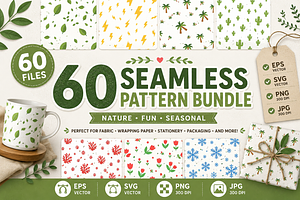 60 Cute Seamless Pattern