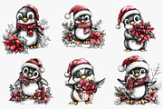 Winter holiday Penguin clipart, an Illustration by CreationArt (Thumbnail 5 of 5)