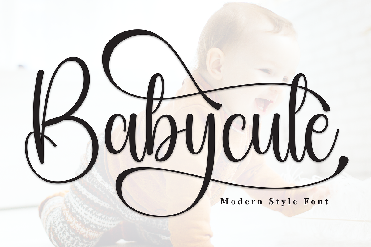 Babycute | Script Font, a Handwritten Font by Scratchones (Photo 1 of 9)